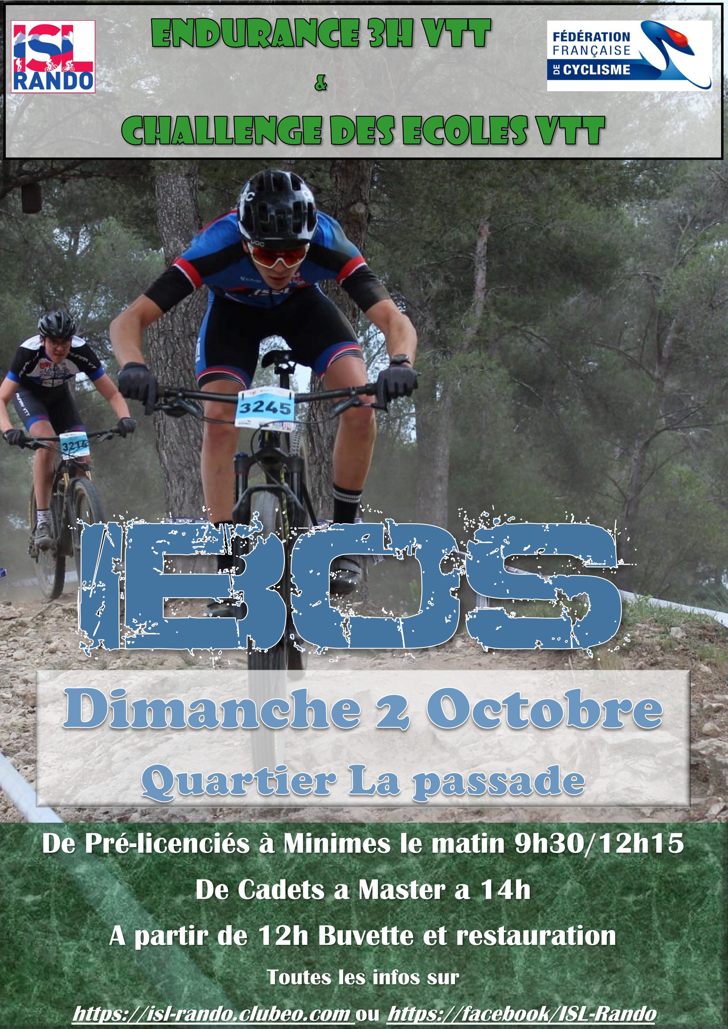 Challenge des Ecoles VTT et Endurance 3h VTT d'IBOS