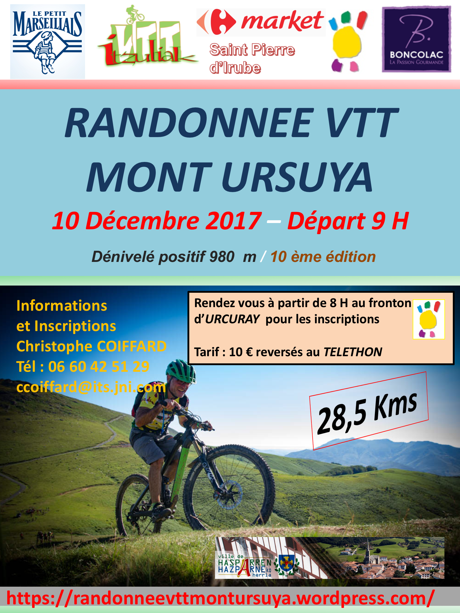 10 édition de la rando VTT du Mont Ursuya au profit du Téléthon