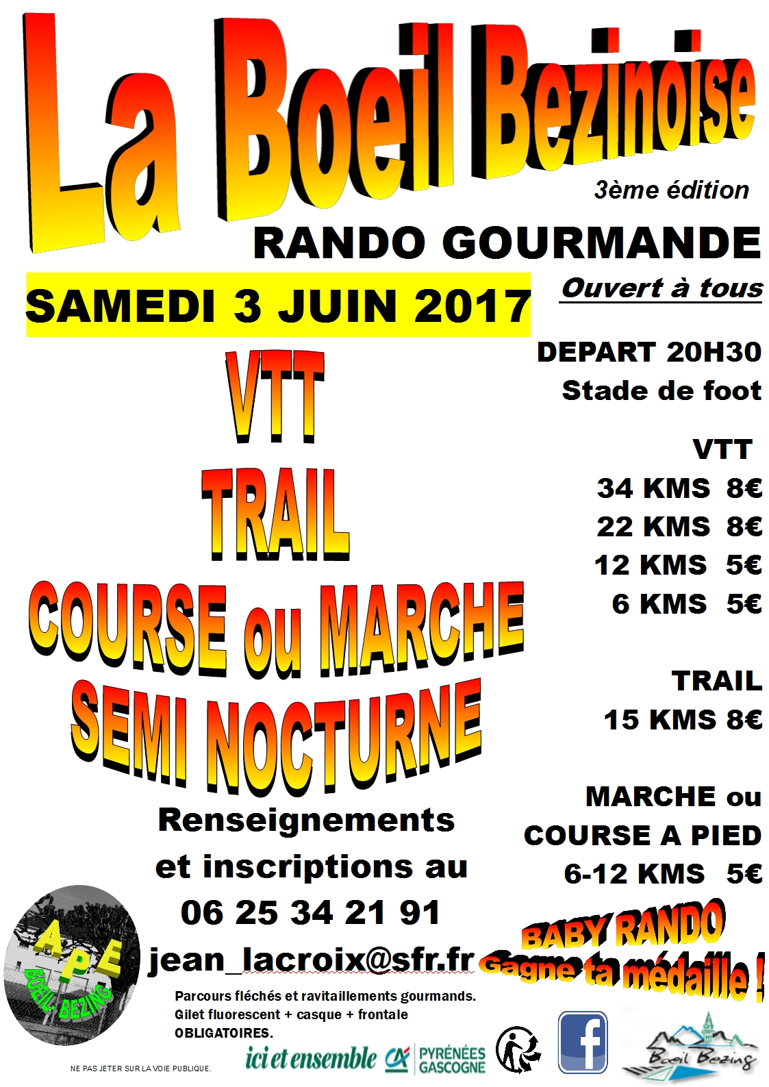 RANDO VTT / PEDESTRE / TRAIL SEMI NOCTURNE